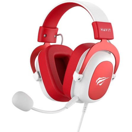 Havit H2002D Over Ear Gaming Headset με σύνδεση 3.5mm Red/White