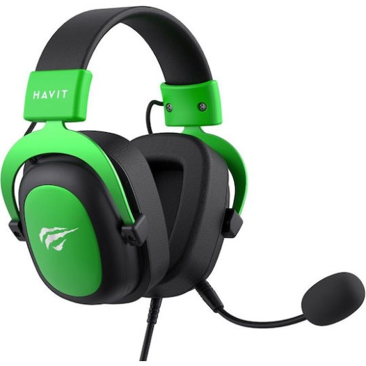Havit H2002D Over Ear Gaming Headset με σύνδεση 3.5mm Πράσινο