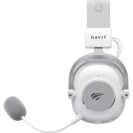 Havit H2002YG Over Ear Gaming Headset με σύνδεση 3.5mm / Bluetooth White/Grey