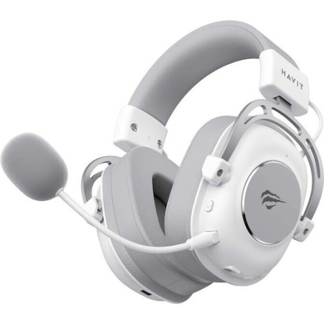 Havit H2002YG Over Ear Gaming Headset με σύνδεση 3.5mm / Bluetooth White/Grey