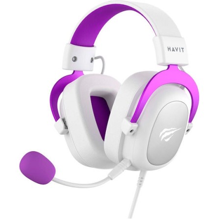 Havit H2002D Over Ear Gaming Headset με σύνδεση 3.5mm Μωβ