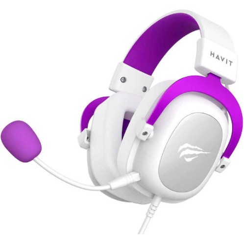Havit H2002D Over Ear Gaming Headset με σύνδεση 3.5mm Μωβ