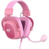 Havit H2002D Over Ear Gaming Headset με σύνδεση 3.5mm Ροζ