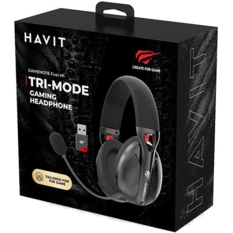 Havit Fuxi H3 Ασύρματο On Ear Gaming Headset με σύνδεση USB Γκρι