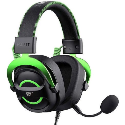 Havit H2002E Over Ear Gaming Headset με σύνδεση 3.5mm Μαύρο / Πράσινο