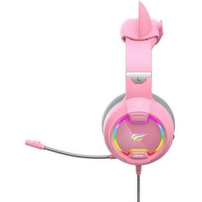 Havit H2233D On Ear Gaming Headset με σύνδεση USB / 3.5mm Ροζ