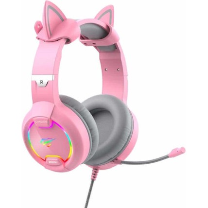Havit H2233D On Ear Gaming Headset με σύνδεση USB / 3.5mm Ροζ
