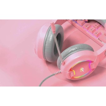 Havit H2233D On Ear Gaming Headset με σύνδεση USB / 3.5mm Ροζ