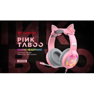 Havit H2233D On Ear Gaming Headset με σύνδεση USB / 3.5mm Ροζ