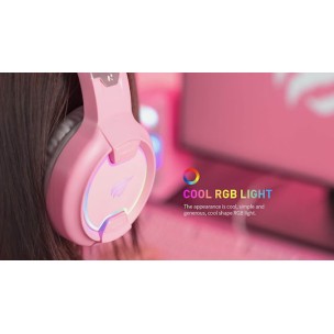 Havit H2233D On Ear Gaming Headset με σύνδεση USB / 3.5mm Ροζ