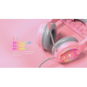 Havit H2233D On Ear Gaming Headset με σύνδεση USB / 3.5mm Ροζ