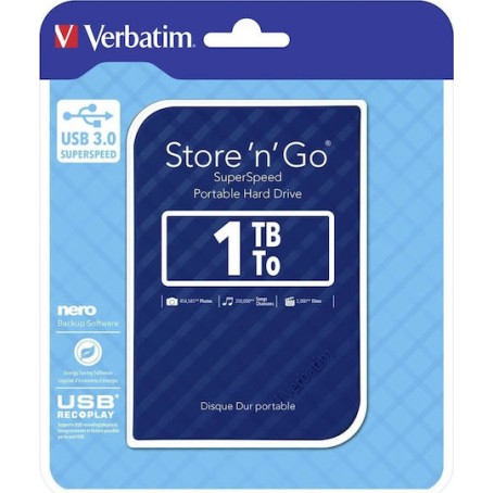 Verbatim Store 'n' Go Gen 2 USB 3.0 Εξωτερικός HDD 1TB 2.5