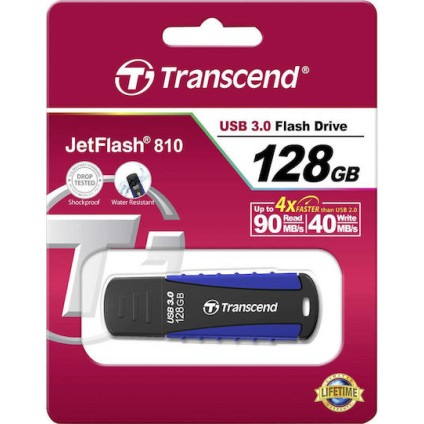 Transcend JetFlash 810 128GB USB 3.0 Stick Μαύρο