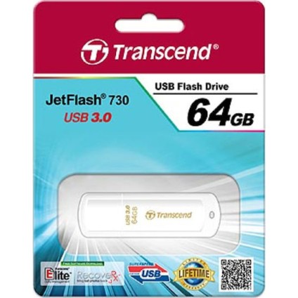 Transcend JetFlash 730 64GB USB 3.0 Stick Λευκό