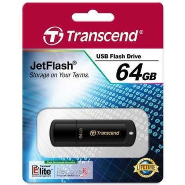 Transcend JetFlash 350 64GB USB 2.0 Stick Μαύρο