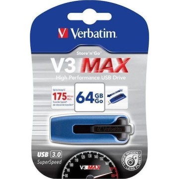 Verbatim Store 'n' Go V3 Max 64GB USB 3.0 Stick Μπλε