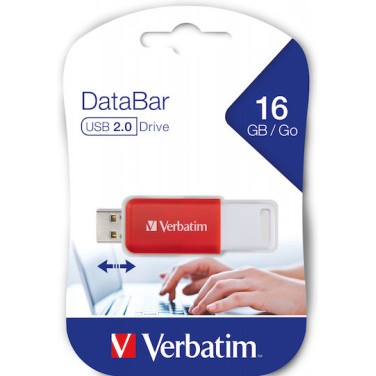 Verbatim DataBar 16GB USB 2.0 Stick Κόκκινο