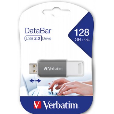 Verbatim Databar 128GB USB 2.0 Stick Γκρι
