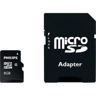 Philips FM08MP45B microSDHC 8GB U1 V10 High Speed με αντάπτορα