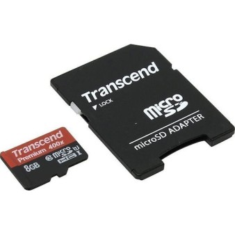 Transcend Premium 400x microSDHC 8GB U1 UHS-I με αντάπτορα