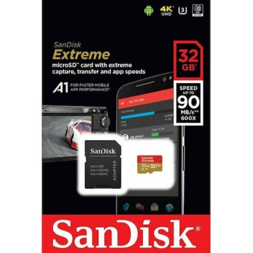 Sandisk Extreme Action microSDHC 32GB U3 V30 A1 UHS-I 100MB/s με αντάπτορα