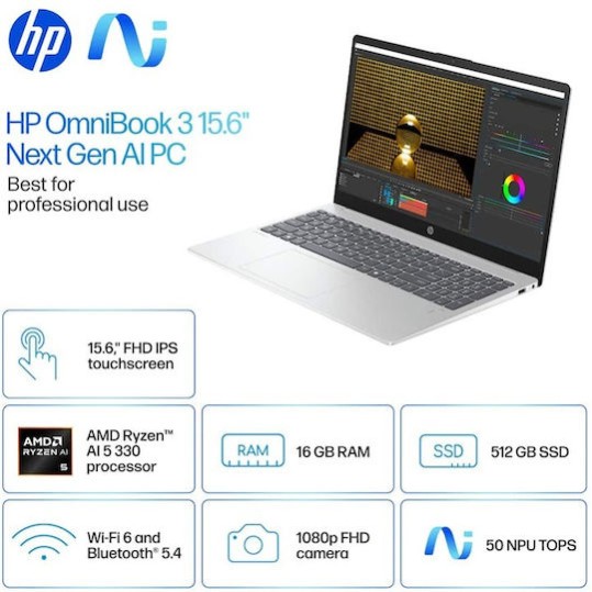 HP OmniBook 3 AI 15-fn0105dx 15.6