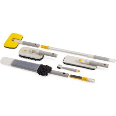 Joseph Joseph Cleantech Cleaning Set 5 Cleaning Tools + Extendable Handle Glass Tiles Surfaces Extension