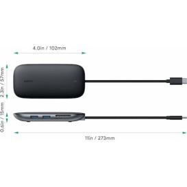 Aukey Unity C71 USB-C Docking Station με HDMI 4K PD Ethernet Μαύρο