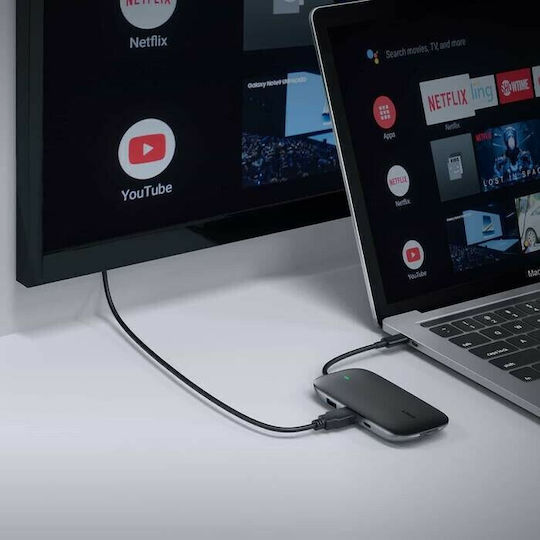 Aukey Unity C71 USB-C Docking Station με HDMI 4K PD Ethernet Μαύρο