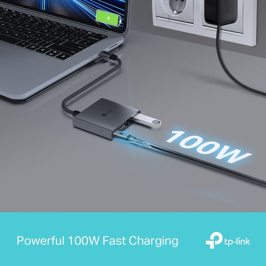 TP-LINK UH3020C USB-C Docking Station με HDMI 4K PD Γκρι