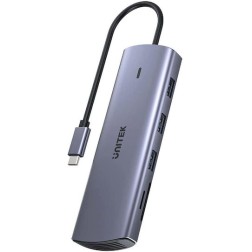 Unitek D1113A USB-C Docking Station με HDMI 4K PD Ethernet Γκρι