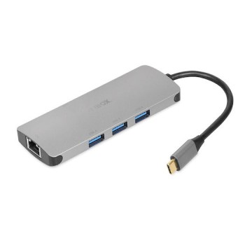 iBox Dock / USB-A Docking Station με 4K PD Ethernet Γκρι
