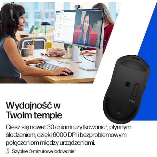 HP 700 Ασύρματο Bluetooth Vertical Ποντίκι Μαύρο