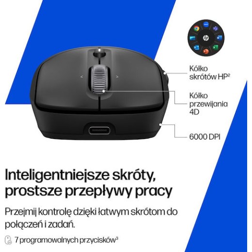 HP 700 Ασύρματο Bluetooth Vertical Ποντίκι Μαύρο