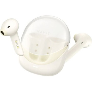 Havit TW974 Earbud Bluetooth Handsfree Ακουστικά με Αντοχή στον Ιδρώτα και Θήκη Φόρτισης Μπεζ