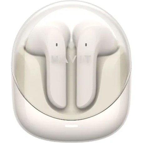 Havit TW974 Earbud Bluetooth Handsfree Ακουστικά με Αντοχή στον Ιδρώτα και Θήκη Φόρτισης Μπεζ
