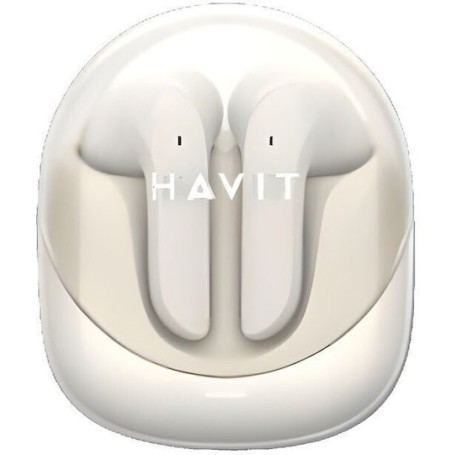 Havit TW974 Earbud Bluetooth Handsfree Ακουστικά με Αντοχή στον Ιδρώτα και Θήκη Φόρτισης Μπεζ