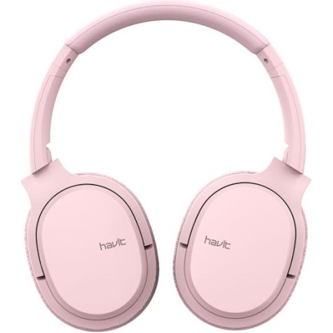 Havit I62 Ασύρματα / Ενσύρματα Over Ear Ακουστικά με 8 ώρες Λειτουργίας Ροζ