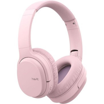 Havit I62 Ασύρματα / Ενσύρματα Over Ear Ακουστικά με 8 ώρες Λειτουργίας Ροζ
