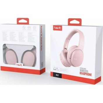 Havit I62 Ασύρματα / Ενσύρματα Over Ear Ακουστικά με 8 ώρες Λειτουργίας Ροζ