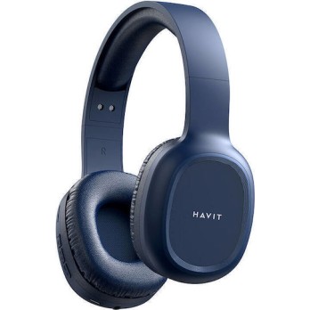 Havit H2590BT Pro Ασύρματα / Ενσύρματα Over Ear Ακουστικά με Ραδιόφωνο με 4 ώρες Λειτουργίας Μπλε