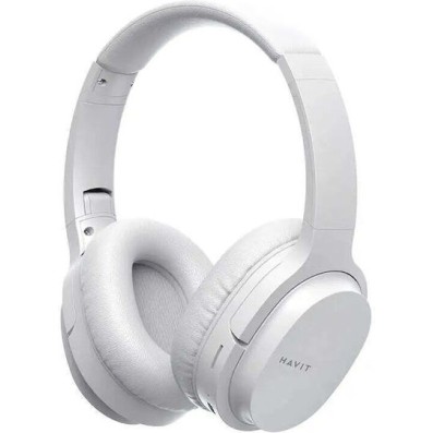 Havit I62 Ασύρματα / Ενσύρματα Over Ear Ακουστικά με 8 ώρες Λειτουργίας Λευκά