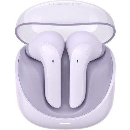 Havit TW974 Earbud Bluetooth Handsfree Ακουστικά με Αντοχή στον Ιδρώτα και Θήκη Φόρτισης Μωβ