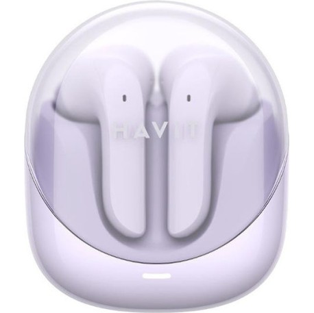 Havit TW974 Earbud Bluetooth Handsfree Ακουστικά με Αντοχή στον Ιδρώτα και Θήκη Φόρτισης Μωβ