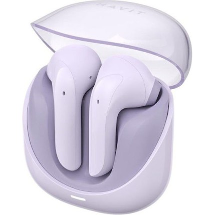 Havit TW974 Earbud Bluetooth Handsfree Ακουστικά με Αντοχή στον Ιδρώτα και Θήκη Φόρτισης Μωβ