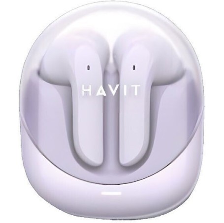 Havit TW974 Earbud Bluetooth Handsfree Ακουστικά με Αντοχή στον Ιδρώτα και Θήκη Φόρτισης Μωβ