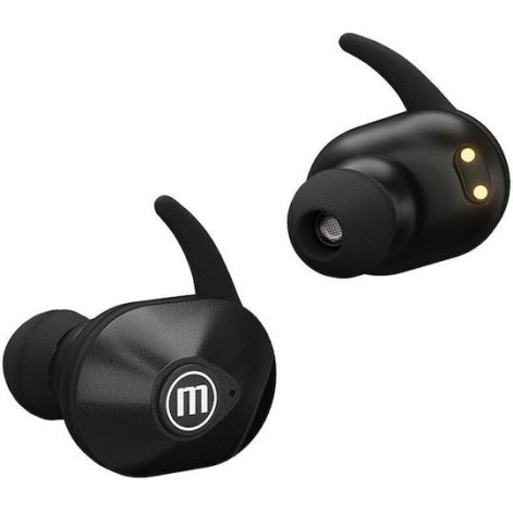 Maxell Mini Duo In-ear Bluetooth Handsfree Ακουστικά με Θήκη Φόρτισης Μαύρα