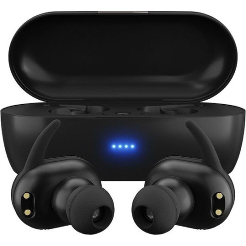Maxell Mini Duo In-ear Bluetooth Handsfree Ακουστικά με Θήκη Φόρτισης Μαύρα