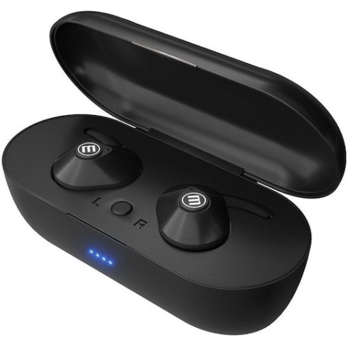 Maxell Mini Duo In-ear Bluetooth Handsfree Ακουστικά με Θήκη Φόρτισης Μαύρα