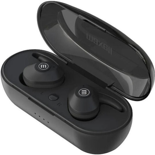 Maxell Mini Duo In-ear Bluetooth Handsfree Ακουστικά με Θήκη Φόρτισης Μαύρα